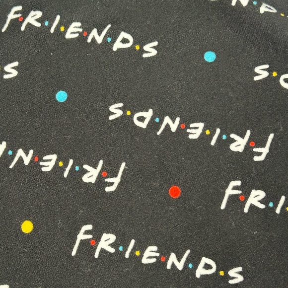 2 for$15 FRIENDS Black Pajama Bottoms Colorful “Friends” Logo - Picture 6 of 9